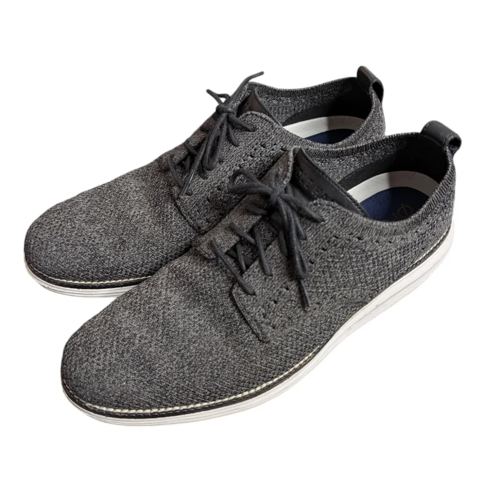 Cole Haan Men's Original Grand Stitchlite Plain Oxford Light Gray White Size 9M